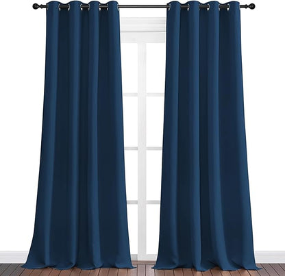NICETOWN Moroccan Blue Blackout Curtains 90" Long - Image 2