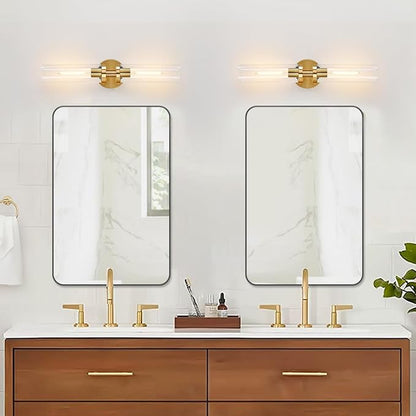 Wall Sconces Set of Two, Hardwired Brushed Gold Bathroom Sconces Wall Lighting - Image 7