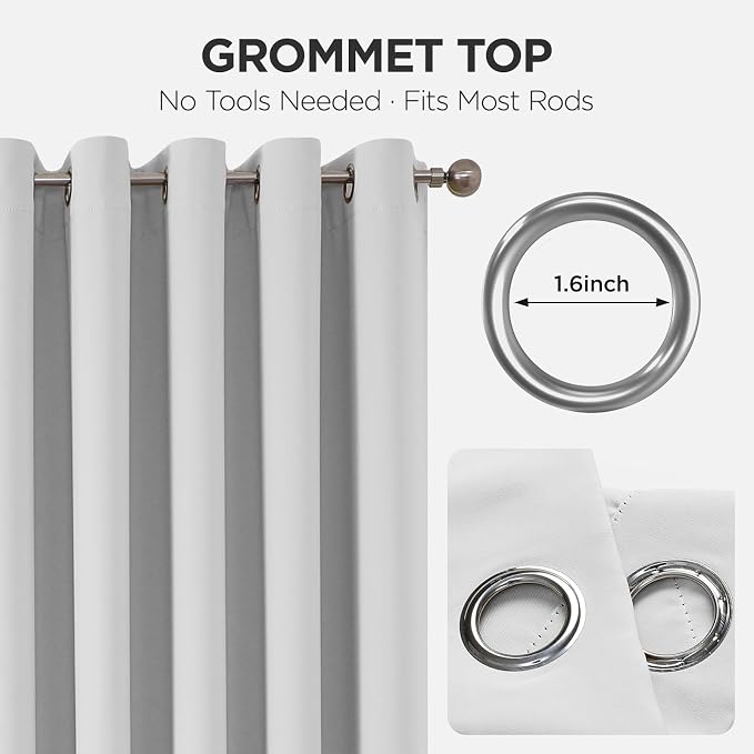 Joydeco Blackout Patio Sliding Door Curtains 90 Inches Long, Grommet Privacy - Image 7