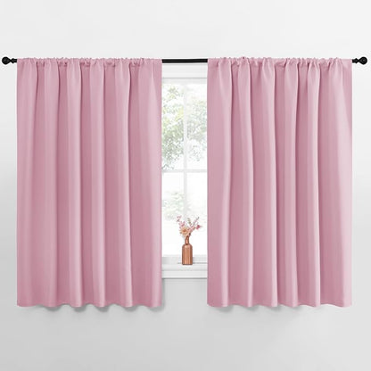 NICETOWN Blackout Curtains for Bedroom, Rouge Pink, 1 Pair, 70 by 63-inch by NICETOWN