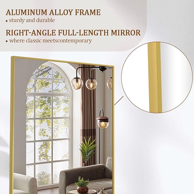 Koonmi 65"x24" Floor Mirror Full Length, Bedroom Floor Body Mirror - Image 3