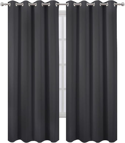 LEMOMO Dark Grey Thermal Blackout Curtains/52 x 95 Inch/Set of 2 Panels Room - Image 2