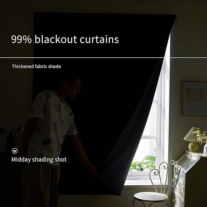 AJAZZ self Adhesive Portable 100% Blackout Curtains Simple and Easy to - Image 6