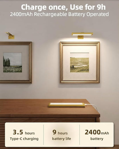 EZVALO Picture Light for Wall, Rechargeable 2400mAh Battery Lights Wireless - Image 3