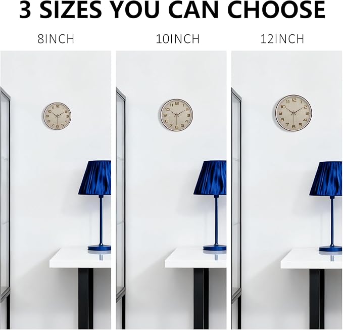 Woodgrain Wall Clocks Battery Operated 12 Inch - Image 9