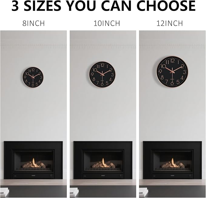 Silent Wall Clocks Battery Operated 8 Inch, Analog Wall Clock - Image 8