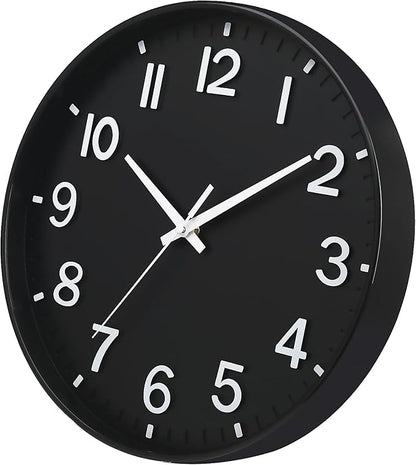 HZDHCLH Black Wall Clocks Battery Operated 12 inch Silent Non Ticking Modern - Image 3