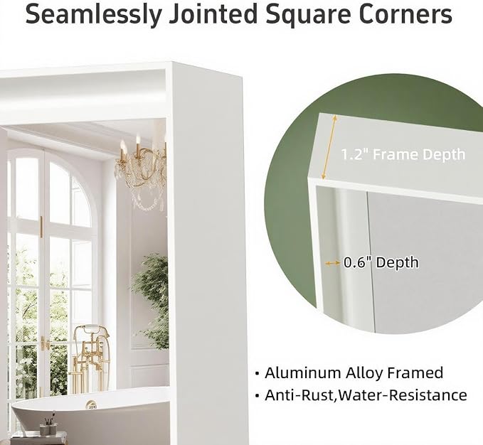 36x30 Inch White Bathroom Mirrors - Image 3