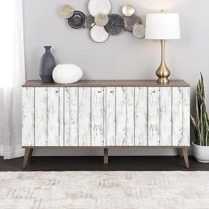 Arthome35.4 x 120 inches White Gray, Peel and Stick Wallpaper, Wood Contact - Image 3