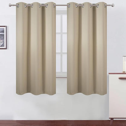 LEMOMO Blackout Curtains 40 x 63 inch/Beige Curtains Set of 2 Panels/Thermal by Lemomo