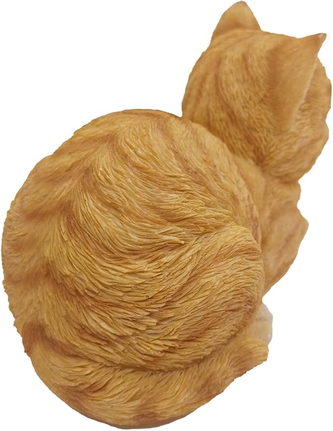 Sleeping Orange Tabby Cat Garden Statue Decor, Resin Realistic Sculptures Gift for Cat Lovers, Pet Memorial Stones for Loss of Pet, Kitty Figurine Art Decoration for Gardens, Patios and Lawns