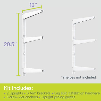 Delta Minimalistic White Shelf Brackets Cycle, Holds Up to 480 lbs, Modern - Image 3