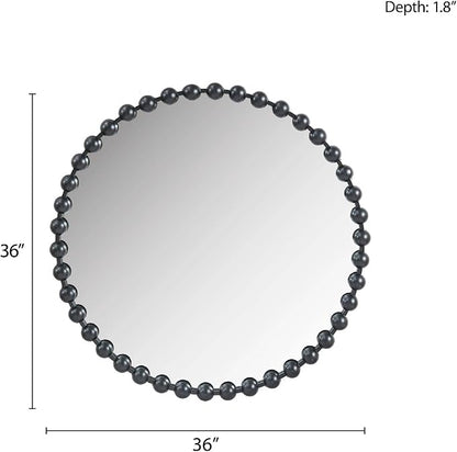Madison Park Round Mirror, Metal Frame Circle Mirror 36 inch, Wall Art Decor - Image 5