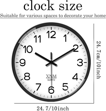 XNM Small Wall Clock Modern Wall Clocks Battery Operated 10 Inch Silent Non - Image 3