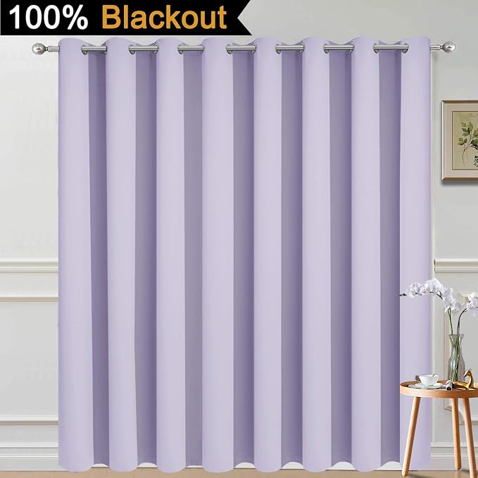 Yakamok 100% Blackout Extra Wide Thermal Insulated Curtains, Total Shade Patio - Image 2