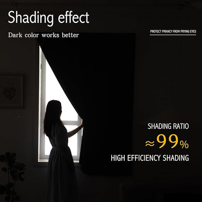 Portable Light Blocking Curtains Self-Stick Design, Removable Adhesive Window - Image 3
