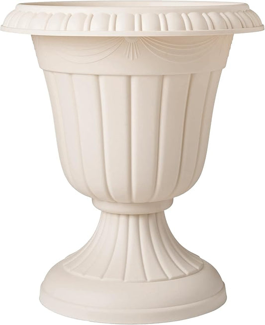 PL10BG Classic Traditional Plastic Urn Planter Indoor/Outdoor 15" x 13", Beige