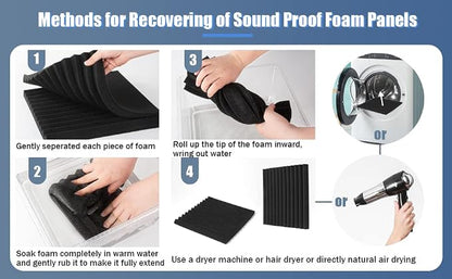 50 Pack Acoustic Foam Panels 1" X 12" X 12" Wedge Soundproof Studio Foam - Image 6