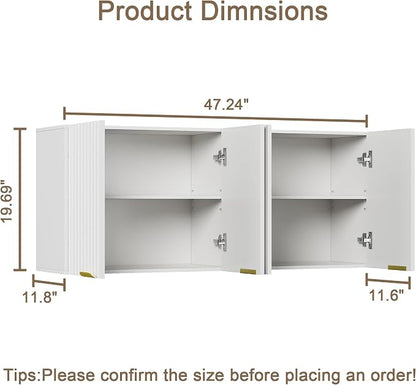 ChooChoo 4 Doors Wall Cabinet Laundry Room, Bathroom Wall Cabinet - Image 3