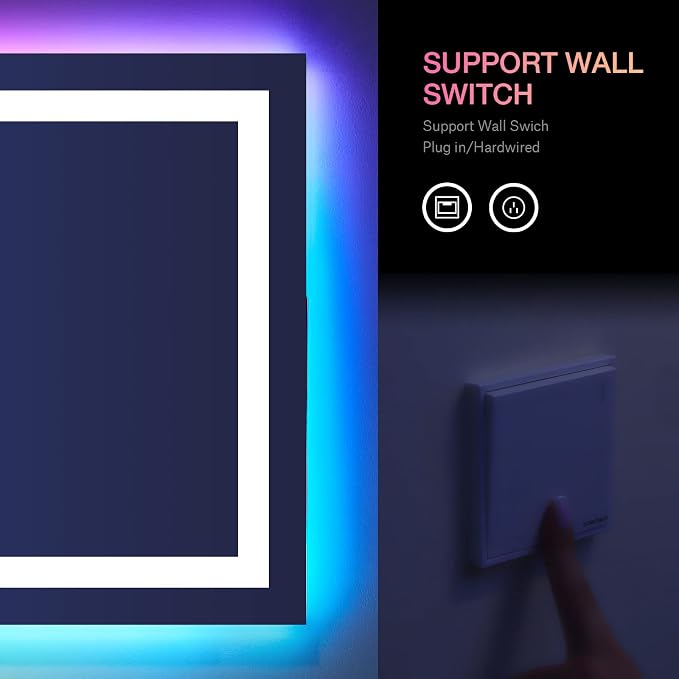 LOAAO 55X30 Inch RGB LED Bathroom Mirror - Image 6