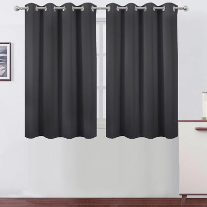 LEMOMO Dark Grey Thermal Blackout Curtains/52 x 45 Inch/Set of 2 Panels Room by Lemomo