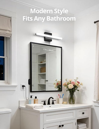 Combuh Black Plug in Vanity Light Bar Corded - Image 7