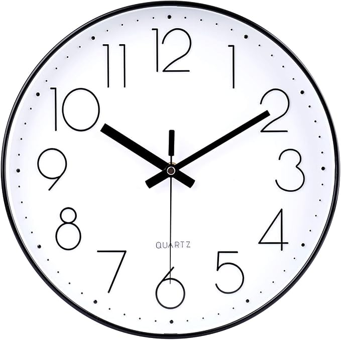 jomparis 12 Inch Wall Clock Silent Non Ticking Battery Operated Quartz Modern by JOMPARIS