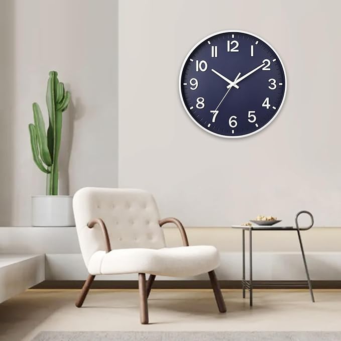 HZDHCLH Wall Clocks Battery Operated, Wall Clock Navy Blue, 14 inch Wall Clock - Image 8
