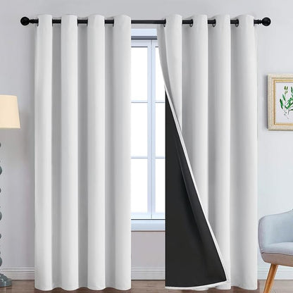 Yakamok 100% Blackout Curtains 96 Inches Long, 2 Thick Layers Heat and Full by Yakamok