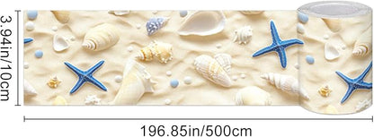 HOMETITUTE Wallpaper Border Peel and Stick Wall Border Sandy Seashell - Image 3