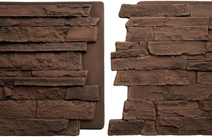 EverStone Acadia Ledge Faux Stone Panel, Weathered Brown Color - Image 10