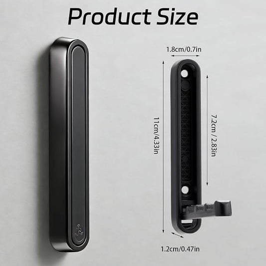 Dntorx 2 Pcs Extended Folding Coat Hooks Wall Mounted, 4.33 in Black Foldable - Image 2