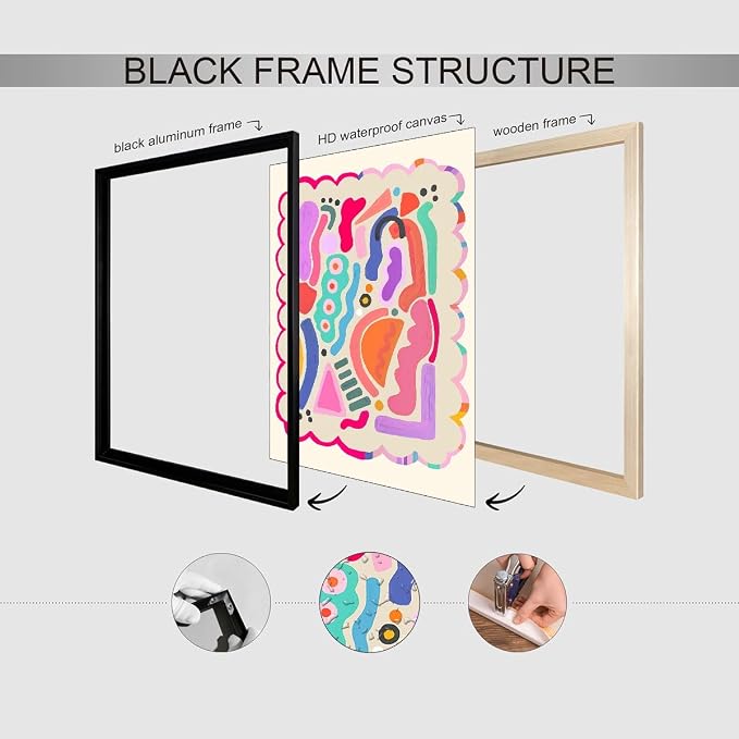 Funky Cute Kids Abstract Wall Art Trendy Bright Colorful Poster 16x24 inch - Image 3