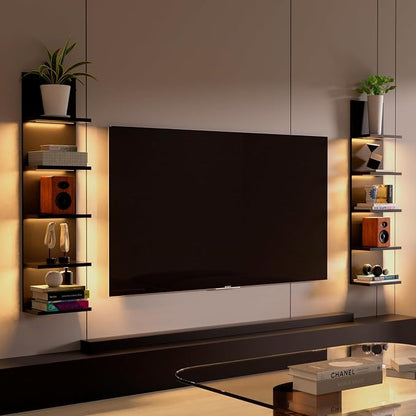 Homaterial 5 Tier Wall Shelf Unit, Wall Mount, Floating Column Home Decor - Image 4