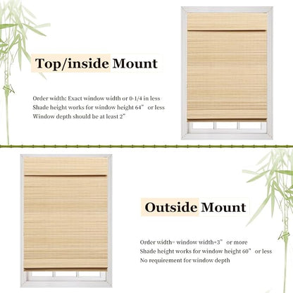 LUCKUP Cordless Bamboo Roman Blinds Shades - Image 5
