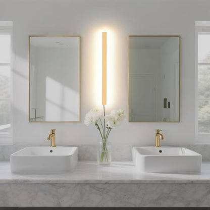 KELUOLY Modern Plug in Wall Sconces, 23.6 inch Frosted Gold LED Long Wall Lights - Image 7