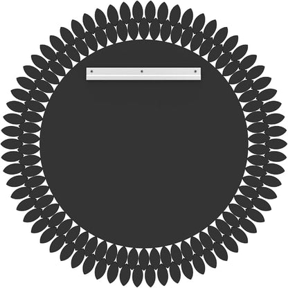 Kelly Miller 36" Large Round Jeweled Wall Mirror, Luxury Diamond Beveled - Image 8