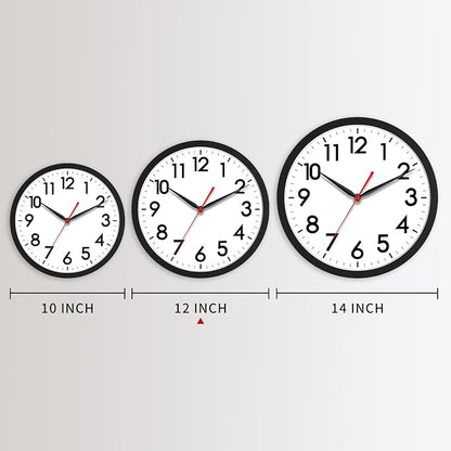 AKCISOT 12 Inch Wall Clock Silent Non-Ticking Modern Wall Clocks Battery - Image 3