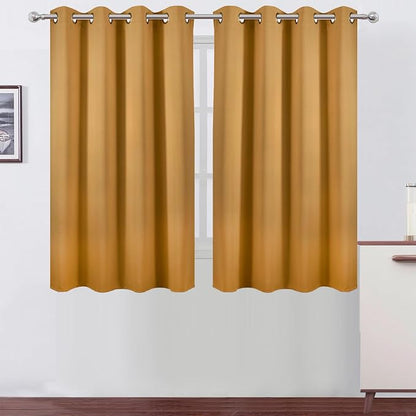 LEMOMO Mustard Yellow Thermal Blackout Curtains/52 x 54 Inch/Set of 2 Panels by Lemomo