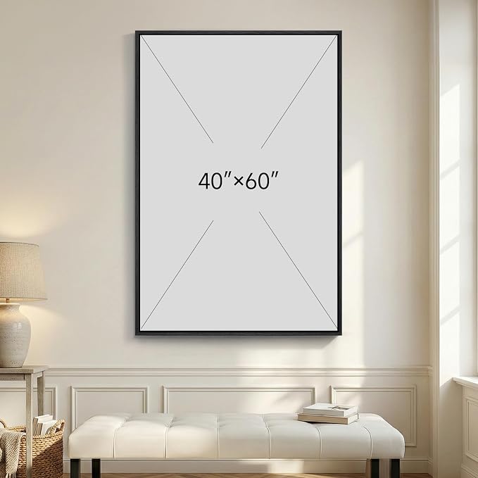 Extra Large Framed Neutral Abstract Wall Art, Vertical Modern Canvas Prints - Image 7