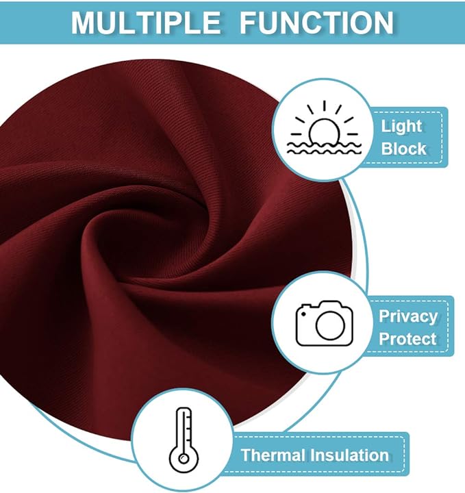 RYB HOME Living Room Curtains 36 inch Length, Darkening Energy Efficient Window - Image 7