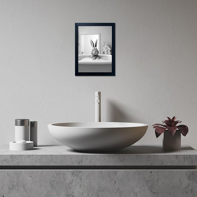 Kids Bathroom Decor, Funny Rabbit in Bathtub, Framed Farmhouse Picture Wall - Image 7