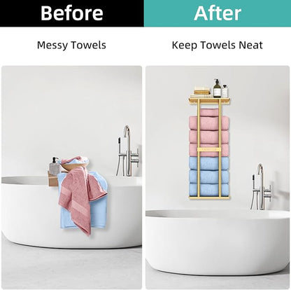 STWWO Bathroom Towel Storage Rack - Image 4