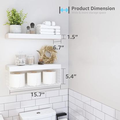 QEEIG White Bathroom Shelves Over Toilet - Image 3