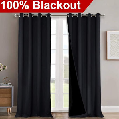 NICETOWN Full Shading Curtains 90 inches Long 2 Panels Set - Image 2