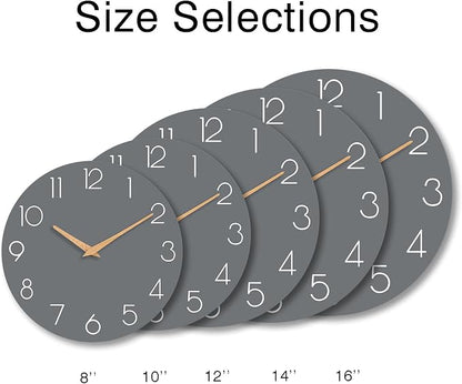 cicininc Wall Clock, 16 Inch Wooden Battery Operated Wall Clocks Silent - Image 3