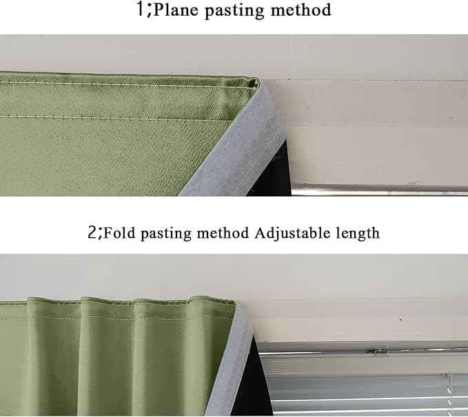 AJAZZ 100% Blackout Stick Curtain Portable Blackout Curtains Adhesive Curtains - Image 5