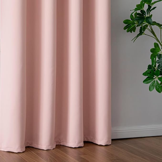 IGEMAEVE Gossamer Pink Curtains 84 Inch Length 2 Panels Set, Light Filtering - Image 5
