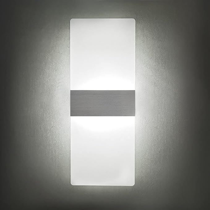 KICAAO Modern Wall Sconces Set of Two, Led Wall Light 10w, 6000k White Light Up - Image 2