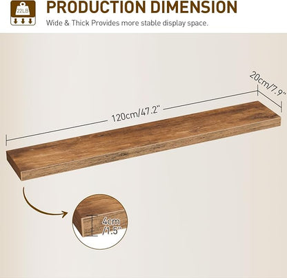 RALGEND Floating Shelves for Wall, 1.5" Thick Wall Shelf Set of 3 - Image 3
